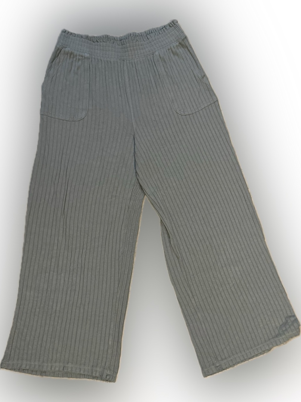 SO Ribbed Wide-Leg Pants - sage